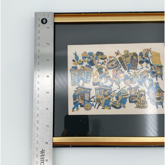 Vintage Japanese Hand-Dyed Stencil Art Print - Picture 4 of 8